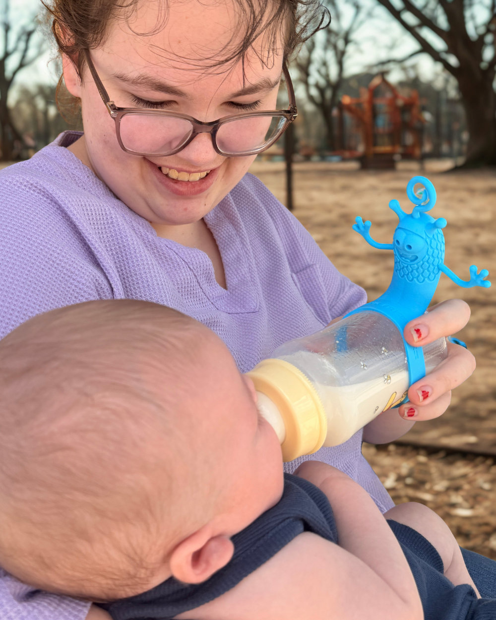 Feeding Friendzies Bottle-Feeding Sensory Toy – Blue Buddy